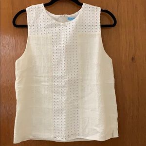 J. McLaughlin White Sheath Sleeveless Top